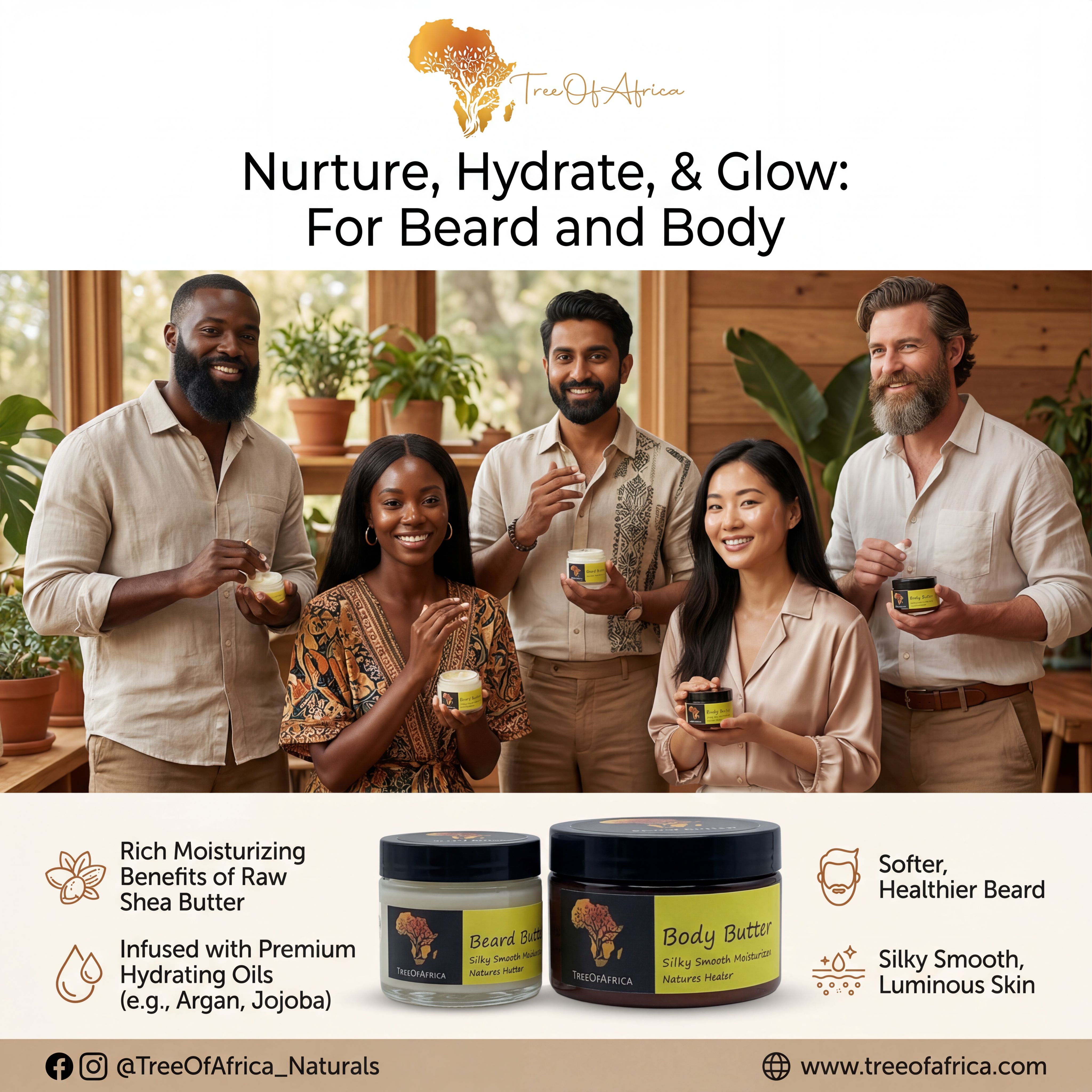 Nurture, Hydrate & Glow — Tree of Africa Beard and Body Butter