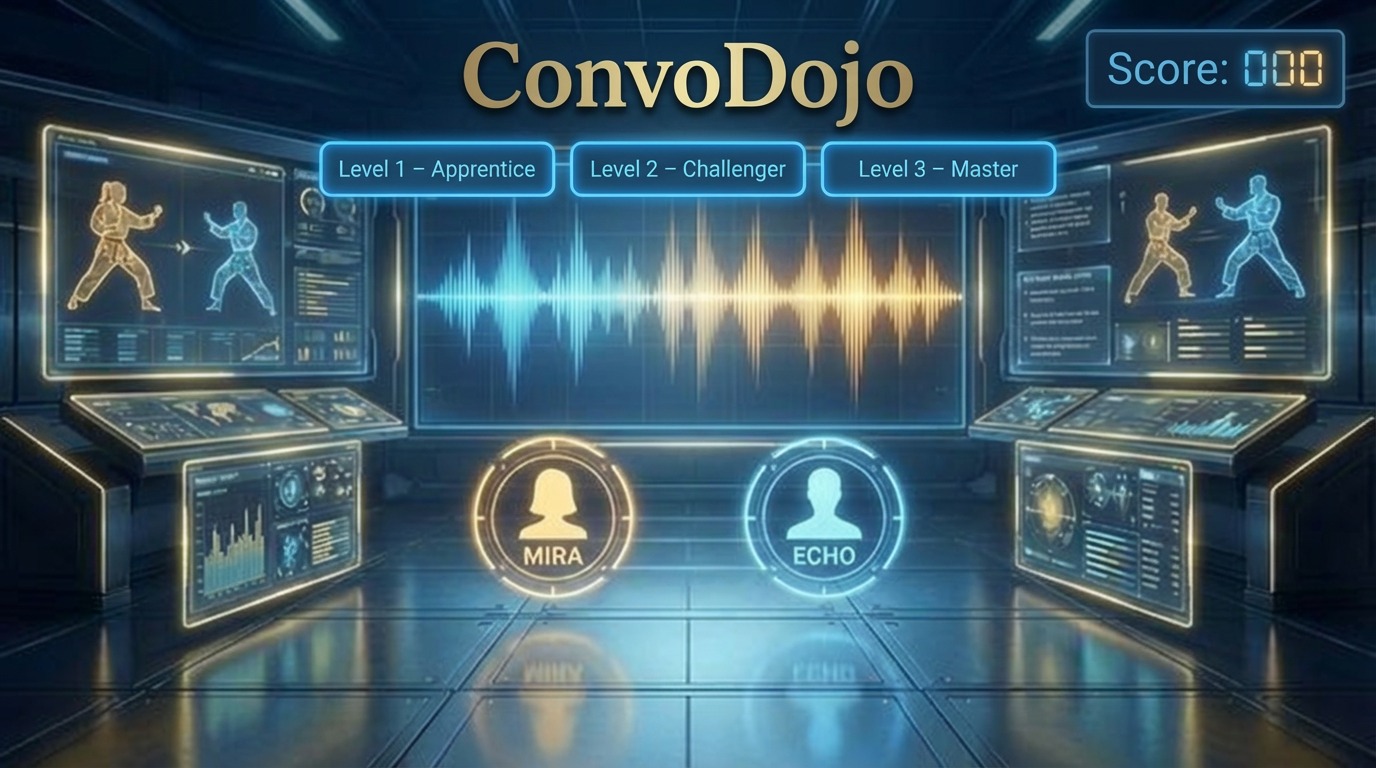 ConvoDojo Training Arena — Levels 1 through 3