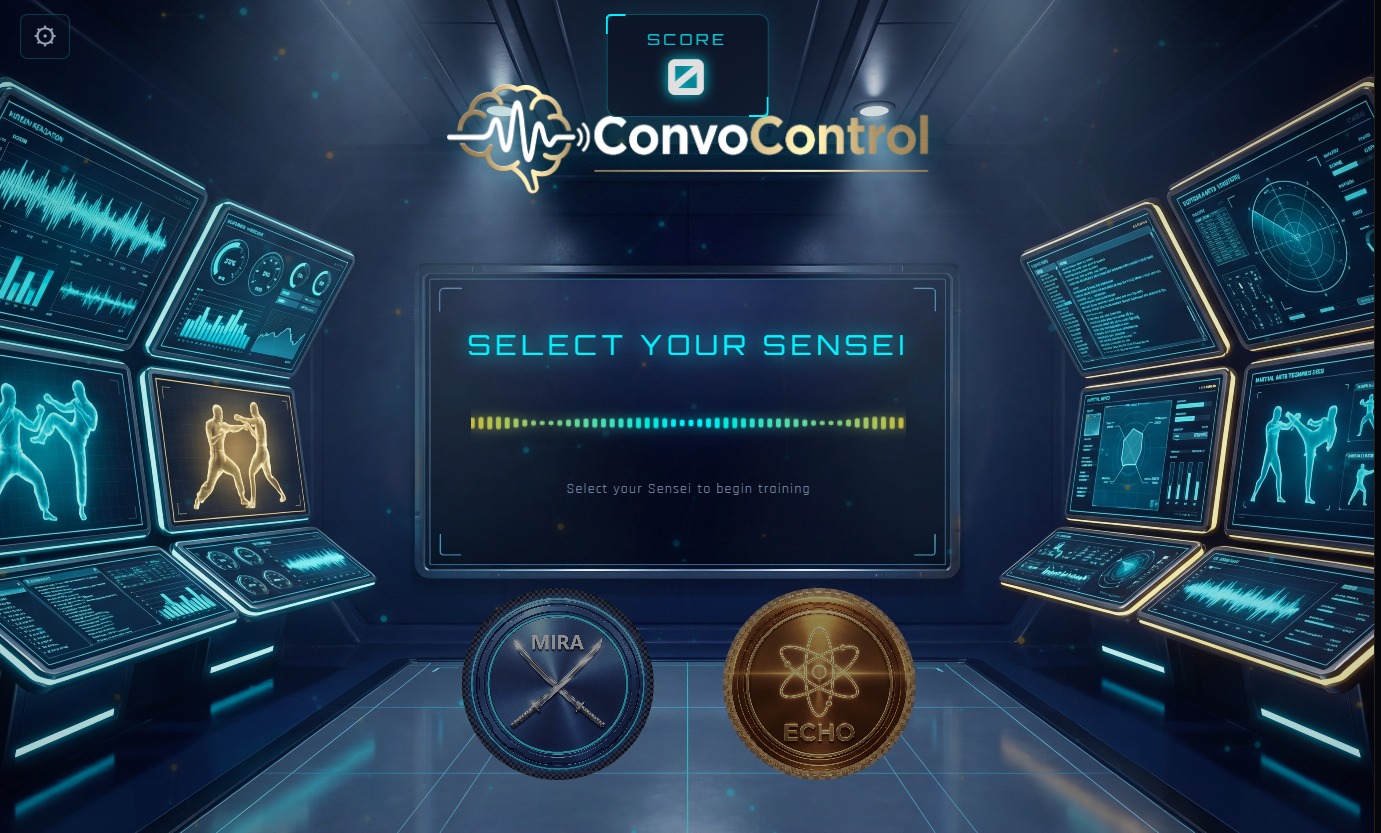 ConvoDojo AI Question Battle — game interface showing Echo and Mira opponents